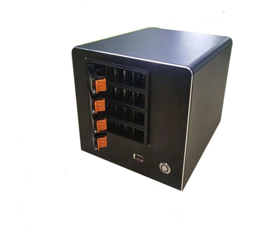 Inclosure Nas Storage Server Chassis Household 4 Bay Computer Case Pannello in lega di alluminio