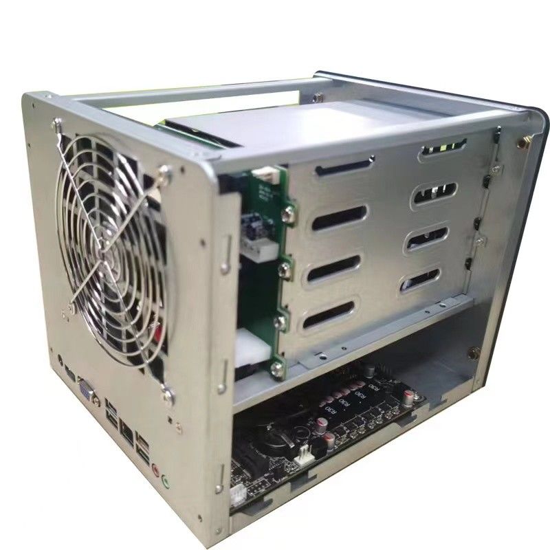 Inclosure Nas Storage Server Chassis Household 4 Bay Computer Case Pannello in lega di alluminio